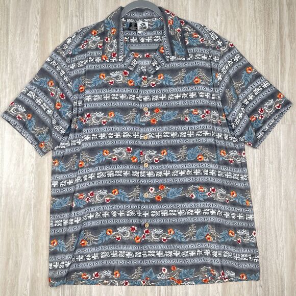 Kennington LTD California Hawaiian Shirt Men’s XL Florar Dragon Skater Surfer - Picture 1 of 9